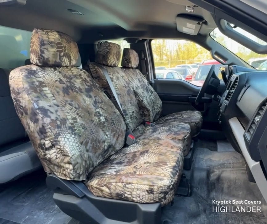 Fits: Dodge Dakota 1997- 2004 outlets with 40-20-40 highback seats in a nice kryptek and other designs in camouflage material